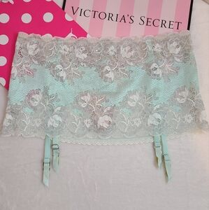 Y2K VS Very Sexy Sequin Bling Lace Garter Skirted Thong Panty Size Lg